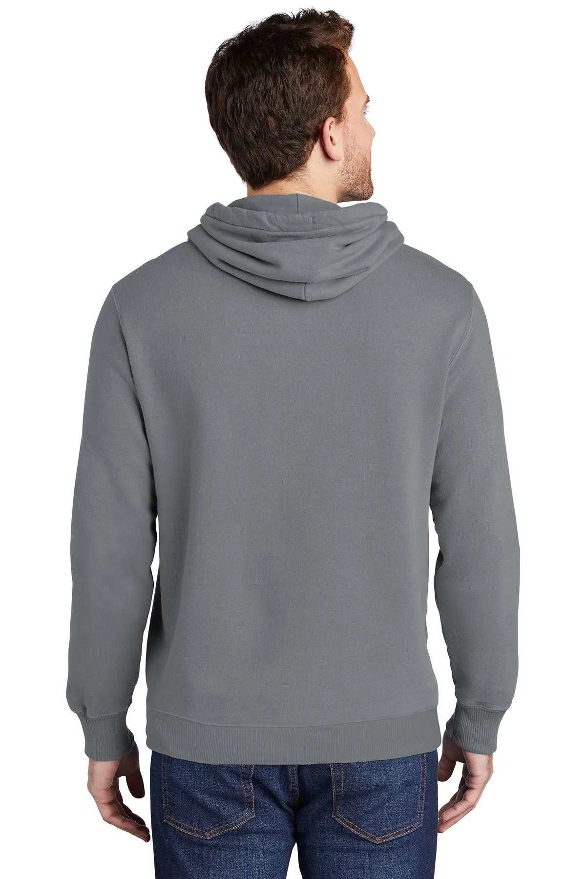 Port & Company Pigment Dyed Customized Hoodies, Pewter