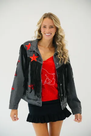 RED STAR FRINGE JACKET