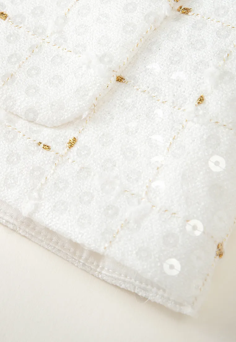 Sequined Lurex-detail Patch-pocket Jacket