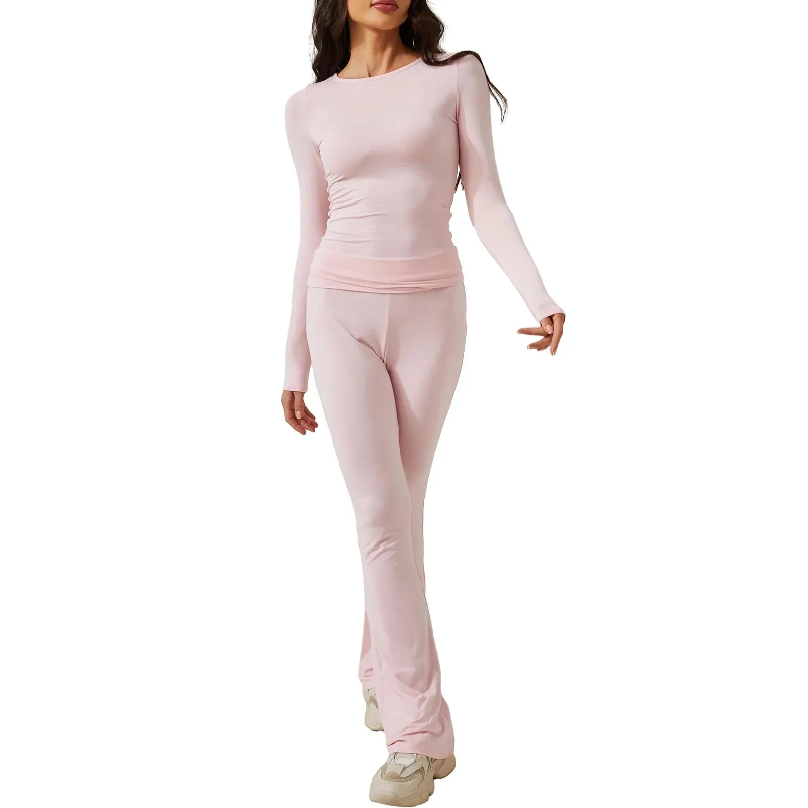 Sleeve T-shirt Pants Tracksuit Casual Daily Loungewear Long Pajamas