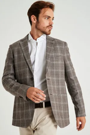 Slim fit rustic melange plaids blazer