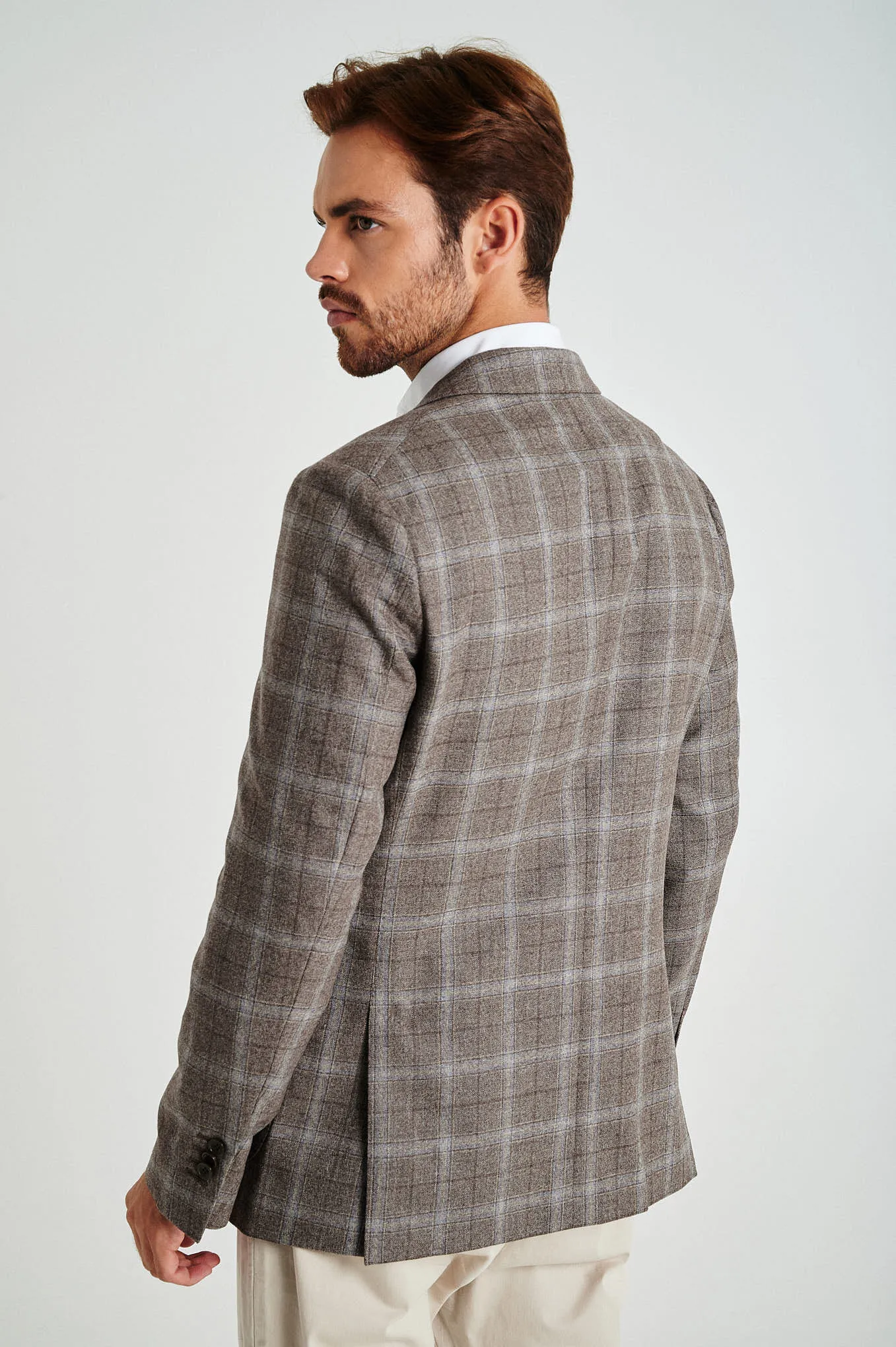 Slim fit rustic melange plaids blazer