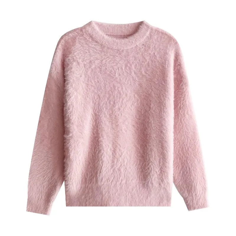 solid color soft long-sleeved sweater top     S4685