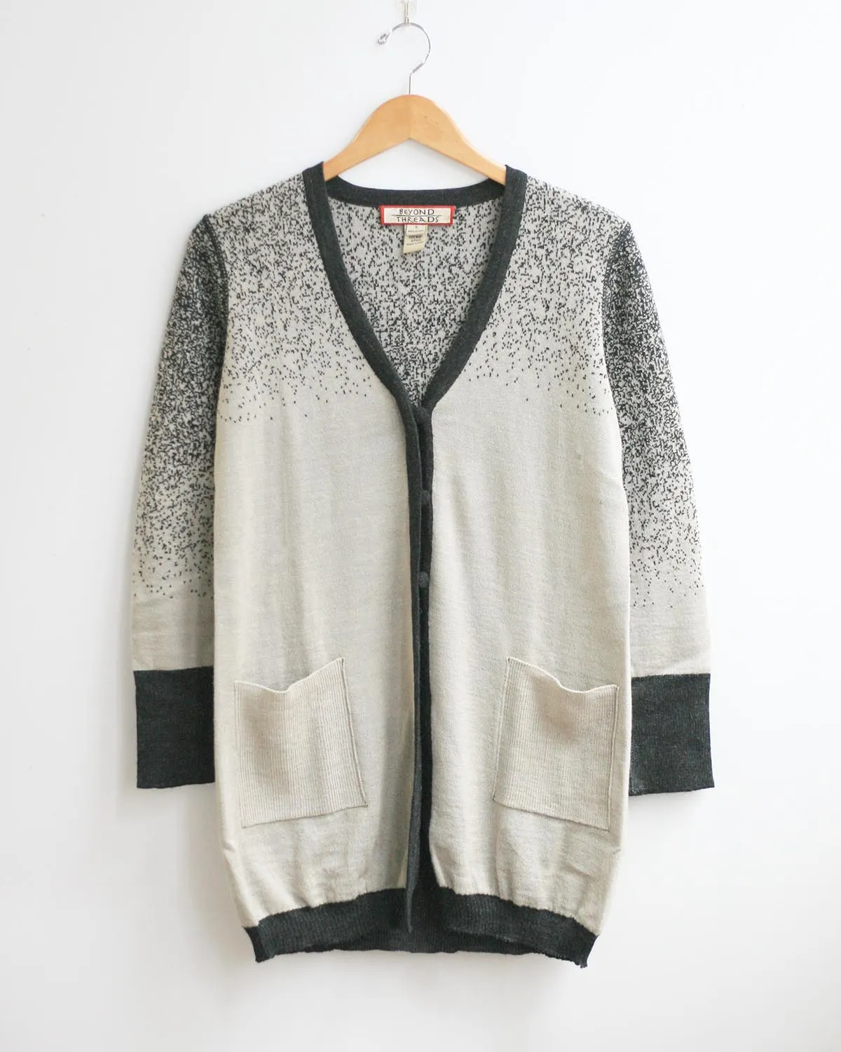 Speckled Jacquard Baby Alpaca Long Cardigan