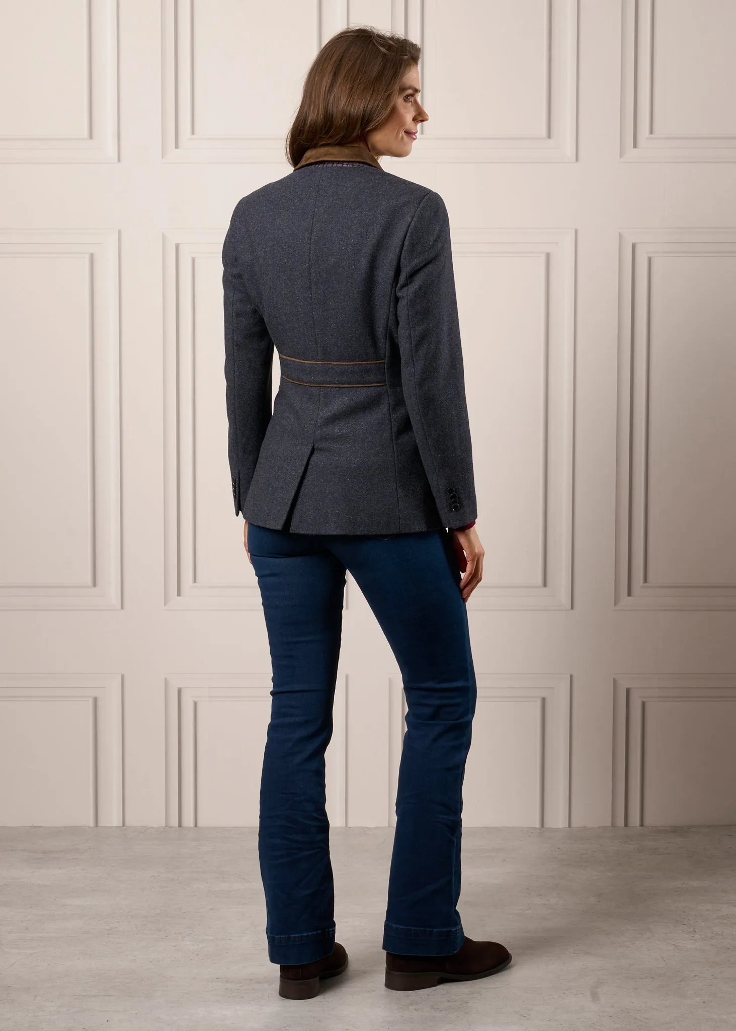 Surrey Ladies Tweed Blazer In Blue - Regular Fit