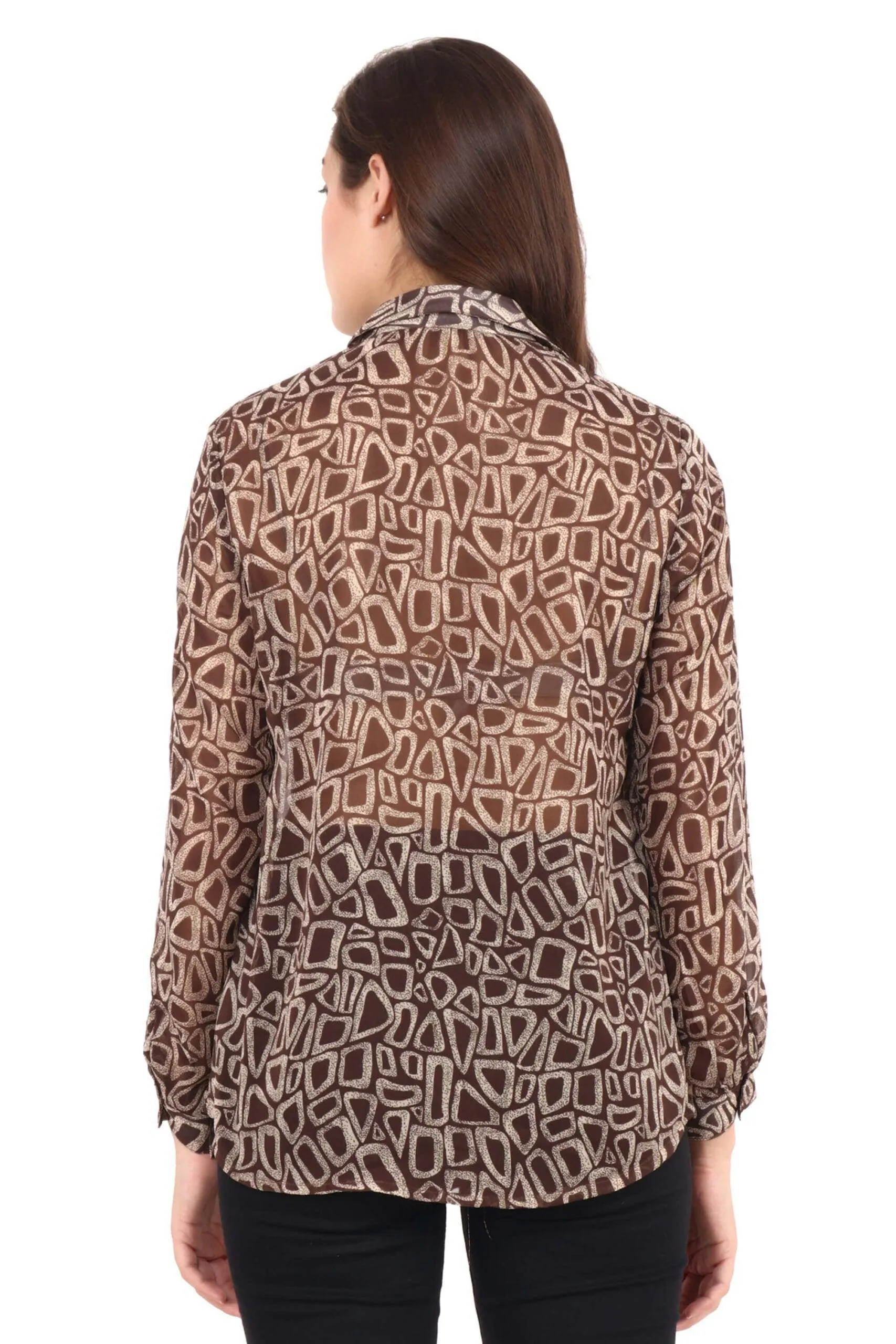 Taupe Abstract Printed Shirt