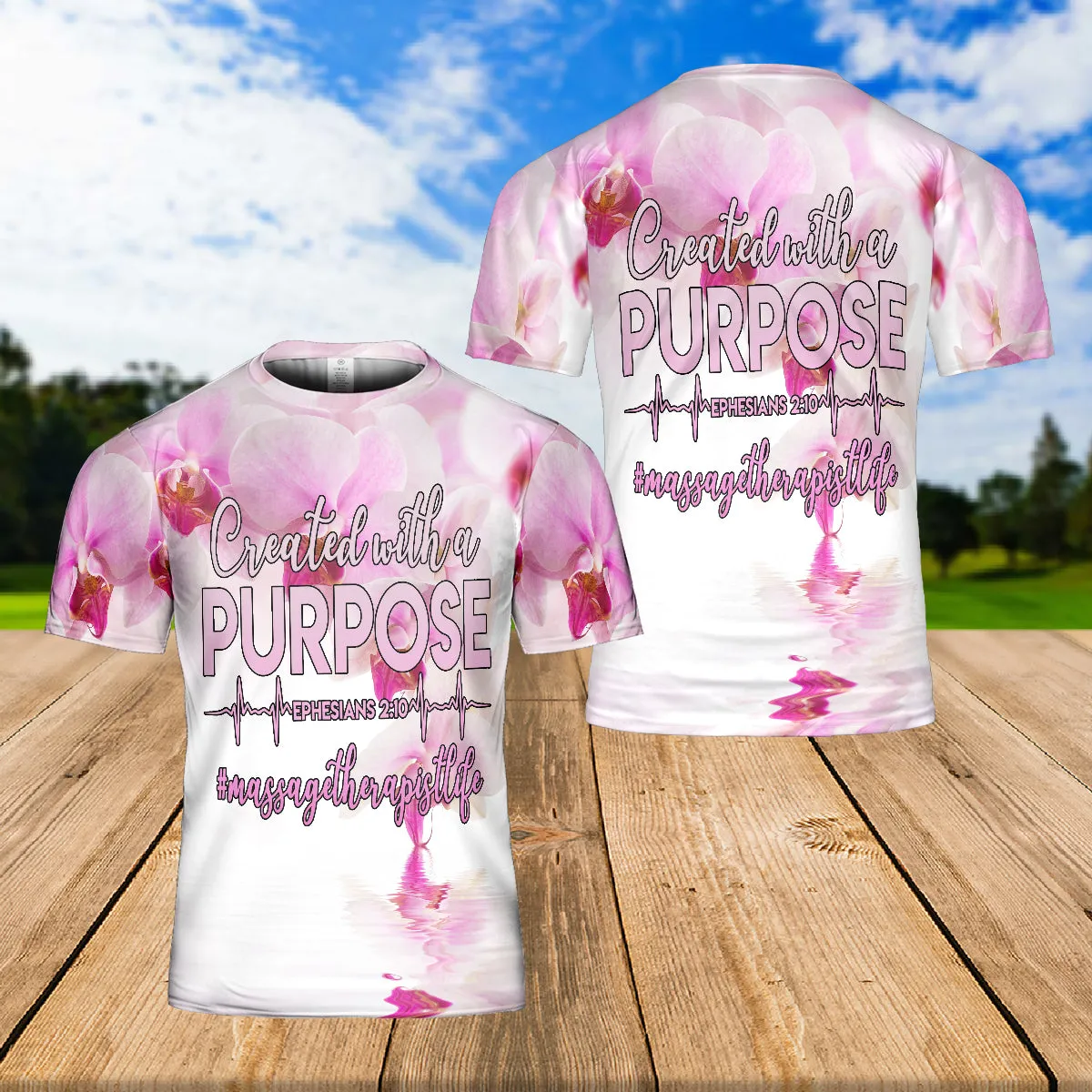 Teesdily | Massage Therapist Life Orchid Graphic 3D Tshirt Massage Therapy All Over Short Sleeve Tee Created With Purpose Massage Therapist Gifts