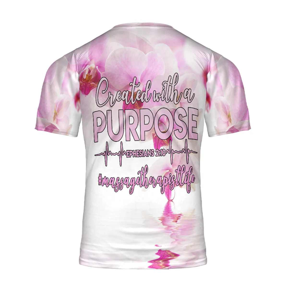 Teesdily | Massage Therapist Life Orchid Graphic 3D Tshirt Massage Therapy All Over Short Sleeve Tee Created With Purpose Massage Therapist Gifts