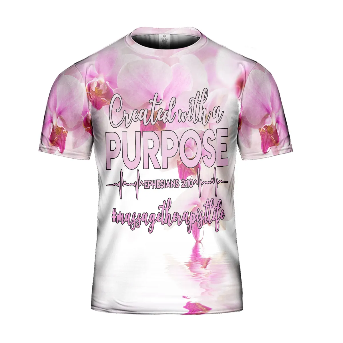 Teesdily | Massage Therapist Life Orchid Graphic 3D Tshirt Massage Therapy All Over Short Sleeve Tee Created With Purpose Massage Therapist Gifts