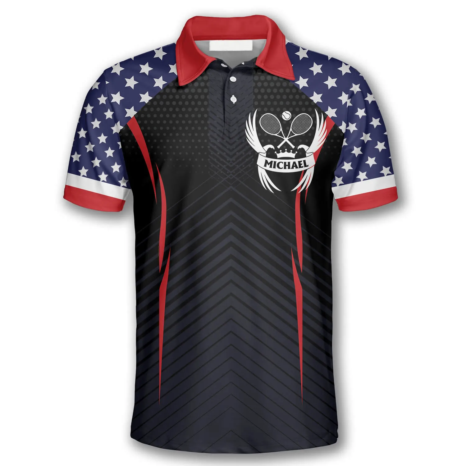 Tennis Eagle American Flag Custom Tennis Shirts for Men