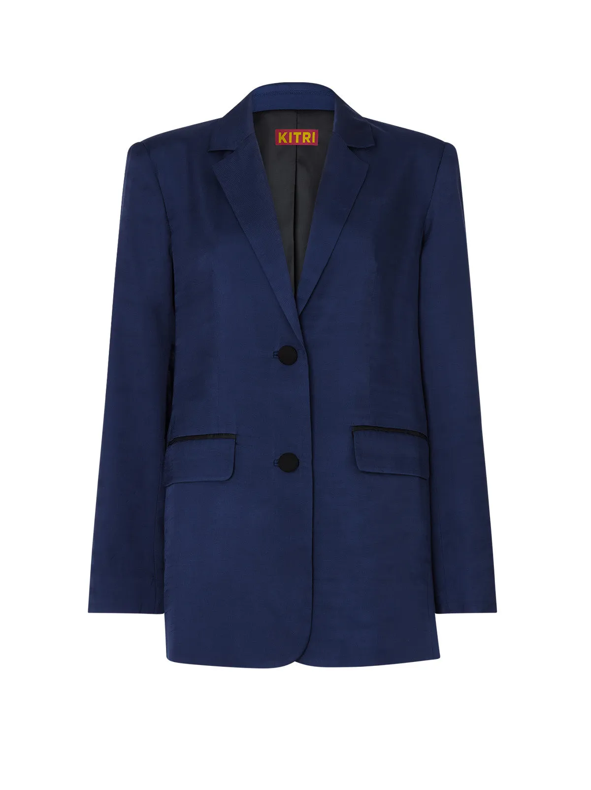 Tessa Navy Satin Blazer