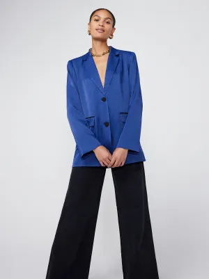 Tessa Navy Satin Blazer