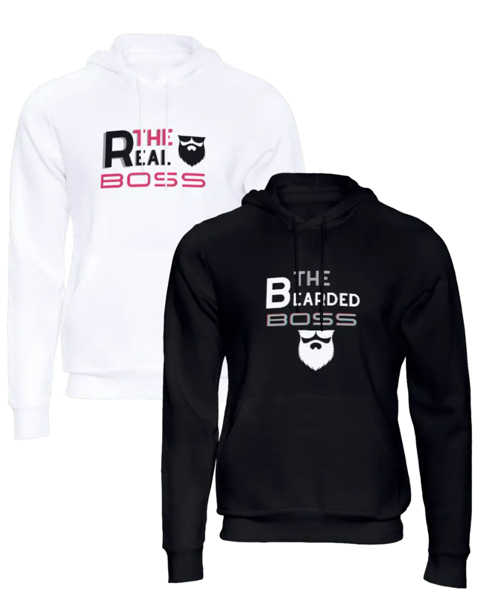 The Bearded Boss/The Real Boss Couple Hoodie