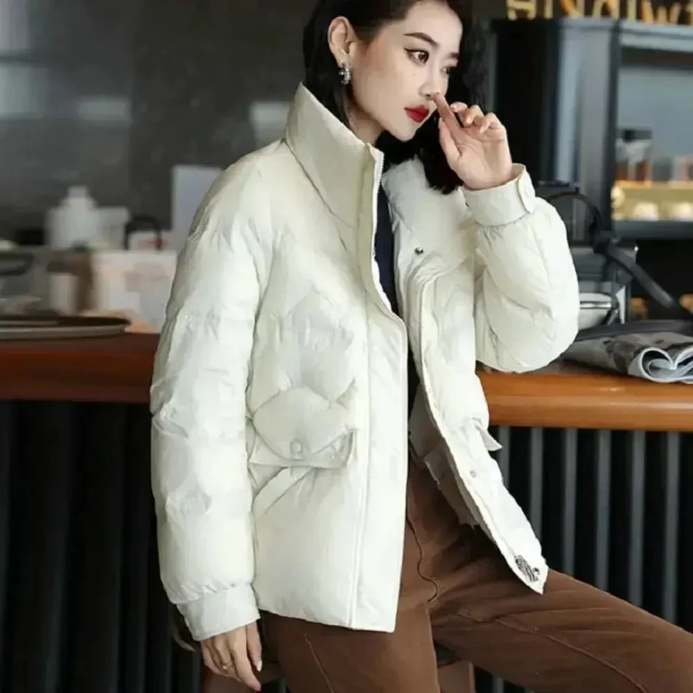 Ultra Light Windproof Feather Parkas Female Puffer Coat Stand Collar White Duck Down Jacket New Autumn Winter Jackets for Women