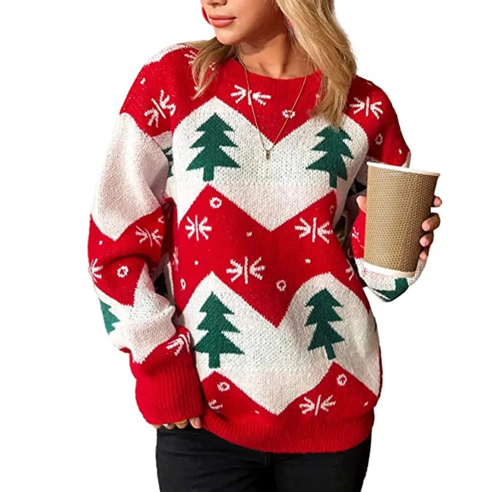 Wenkouban-Christmas Thanksgiving outfits_Casual Soft O Neck Long Sleeve Thick Warm Christmas Christmas Sweater